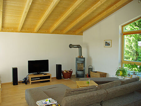 Anbau Holzfassade Wohnzimmer
